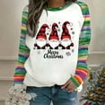 thumbnail image 2 of Lopecy-Sta Women's Christmas Three Trees Graphic Crew Neck Sweatshirt, Loose Drop Shoulder Healthy Cloth Top, Festive Holiday Pullover Wine 2XL, 2 of 5