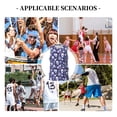 thumbnail image 6 of Honeii Skull flower white blue print basktball shirt for men and women, Unisex basketball jersey for Theme party-X-Large, 6 of 6