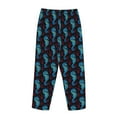 thumbnail image 5 of Xecao Blue Seahorse Women's Straight Lounge Pajama Pants: The Epitome of Relaxed Sleepwear, 5 of 9