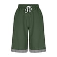 thumbnail image 6 of Miluxas Womens Shorts Summer Drawstring Elastic Waist Bermuda Shorts Athletic Shorts Army Green XXL(XXL), 6 of 9