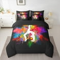 thumbnail image 2 of Castle Fairy Teens Gymnast Girl Twin Bedding Sets 7-Piece,Dreamy Princess Dance Theme Bedding Comforter Set Microfiber,Abstract Gradient Graffiti Splash Breathable Sheet Sets,Ultra Soft Home Decor, 2 of 8