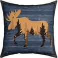 thumbnail image 4 of Set of 4 Vintage Bear Throw Pillow Covers,Cabin Deer Hunting Cushion Case for Home Living Room Decor, Reversible Farmhouse Wolf Animals Navy Blue Decorative Throw Cushion Case, 18x18 Inches, 4 of 6
