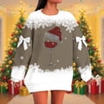 thumbnail image 2 of Edvintorg Christmas Sweatshirts for Women Fashion Holiday Style Real Bow Loose Long Sleeve Pullover Top Fall Winter Plus Size Clothing, 2 of 5