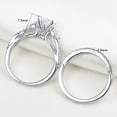 thumbnail image 4 of Newshe 1.7ct Princess Pear Wedding Rings for Women White AAAAA Cz Engagement Bridal Ring Set Size 6, 4 of 11