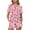 Strawberry, variant on Yuyamidu Tropical Palm Leaves Women's Short Sleeve Pajama Set Casual Sleepwear T-Shirt & Shorts, Comfortable Round Neck Lounge Set 2-Piece