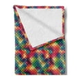 thumbnail image 2 of Abstract Soft Flannel Fleece Blanket, Colorful Intertwined Circles Pattern Vintage Geometric Composition Mosaic Design, Cozy Plush for Indoor and Outdoor Use, 60" x 80", Multicolor, by Ambesonne, 2 of 5