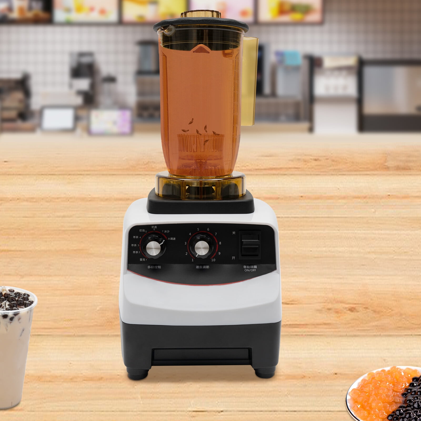 Tea Brewing Machine,Bubble Tea Machine 1200ml Multifuction Food Blender w/ 4Cups