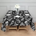 thumbnail image 3 of Black Gothic Skull Bat Pattern Square Tablecloth,Waterproof Square Table Cover,Wipeable Spillproof Washable Table Cover for Home Kitchen Party Decor 52"x52"(132x132cm), 3 of 6