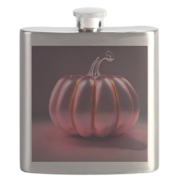 CafePress - Shiny Pink Pumpkin - Stainless Steel Flask, 6oz Drinking Flask