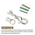 thumbnail image 4 of 20Sets 3mm Fold Over Cord Ends with Lobster Claw Clasps, Terminator Crimp End Caps, Silver White, 4 of 6