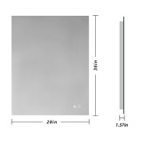 Keonjinn Large 36x28 inch LED Bathroom Mirror, Wall Mounted, Anti-Fog ...