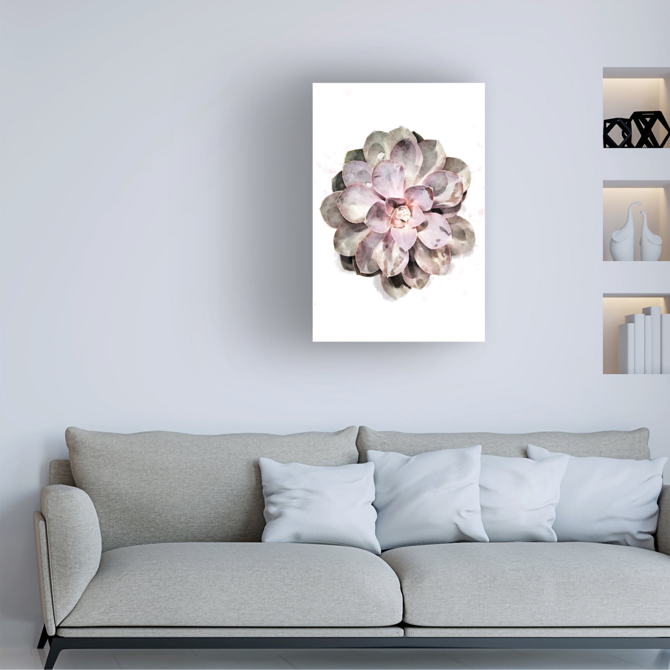 Canvas Wall Art - Pictufy Studio Ii 'Succulent 01' Wall Art for Living Room, Bedroom, or Office Décor by Trademark Fine Art - 22 x 32 Inches