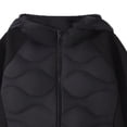 thumbnail image 3 of Luvrsol Girls Quilted Hooded Jacket, Zip‑Up Mixed Fabric Warm Casual Outerwear for Kids 110-170, 3 of 5