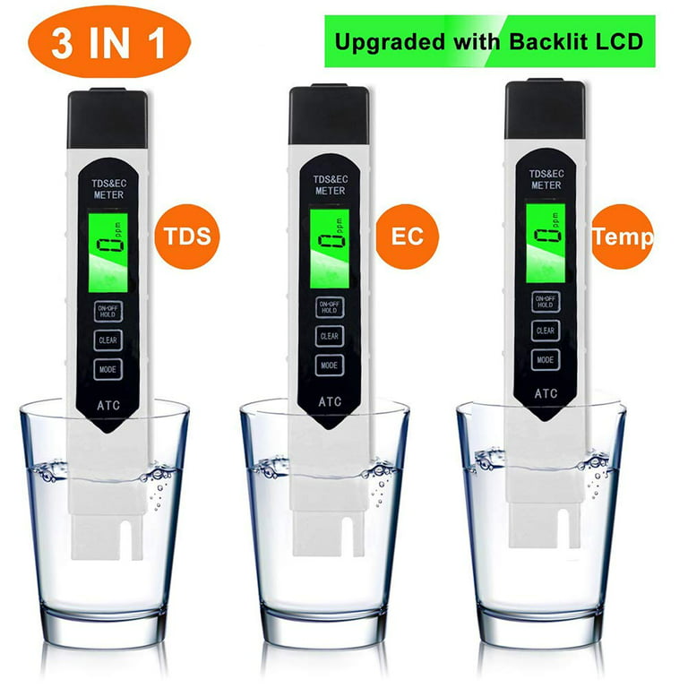 TDS Meter 3 in 1 TDS EC & Temperature Meter Accurate & Reliable Digital  Water Testing kits for Drinking Water Quality M4YD