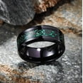 thumbnail image 2 of King Will Dragon-Anillo de carburo de tungsteno para hombre, 8mm/6mm/5mm, rojo/verde, fibra de carbono, dragón celta negro, ajuste cómodo, Band7 de boda, 2 of 5