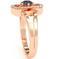 thumbnail image 5 of Split Band Lab-Created Sapphire Diamond Cocktail Ring In 14k Rose Gold, 5 of 6