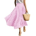 thumbnail image 6 of BLOCLOALO Culottes Baggy Pants Women's Summer Elastic High Waist Plaid Ruffled Maxi Skirt Swing Flowy A Line Skirt Flowy Pants Beach Pants Drawstring Pants Rd1 S, 6 of 7