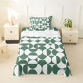 thumbnail image 2 of Castle Fairy Boho Split Circle Twin Sheets 3pcs,Tribal Curved Bedding,Sage White,1 Flat Sheet, 1 Fitted Sheet and 1 Pillowcase, 2 of 7