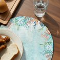 thumbnail image 3 of Blue Coastal Round 13 Inch Placemats Set of 8, Summer Nautical Beach Coral Starfish HeatResistant Non Slip Place Mats for Dining Table, Wipeable Braided Kitchen Table Mats for Housewarming, 3 of 9