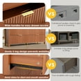 thumbnail image 3 of Haverchair 6 Drawer Dresser with Fluted Panel, Wide Chest of Drawers, Curved Wooden Dresser for Closet with Metal Wide Handle, Storage Dresser Organizer for Bedroom, Living Room, Hallway, Brown, 3 of 7