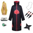 thumbnail image 4 of Disfraz de Akatsuki para niños y adultos, traje de Cosplay, anillo de diadema, bata de Uchiha de Anime, ropa para Halloween, 4 of 4