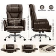 thumbnail image 3 of COOLHUT Big and Tall Office Chair, High Back Executive PU Leather Desk Chair with Footrest, Ergonomic Home Office Chair Computer Chair with Lumbar Support & Padded Armrest, Coffee, 3 of 11