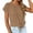Brown, variant on Women's Summer Tops Cap Sleeve Tie Front Plain T Shirts Business Casual Work Blouses Beige S