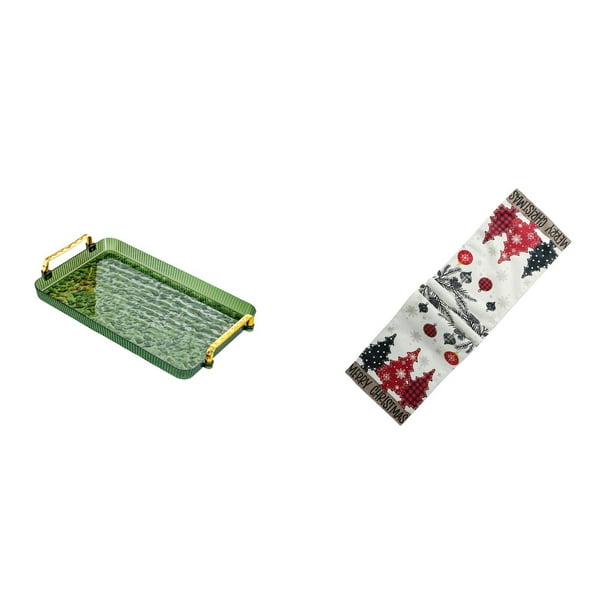 Plato De Postre, Bandeja De Mesa De Centro Con Asa, Bandeja Para Servir, Bandeja Para Guardar Joyas, Ideal Para El Comedor, Inauguración De Casa, Dormitorio, Fiestas, Camino De Mesa Navideño,