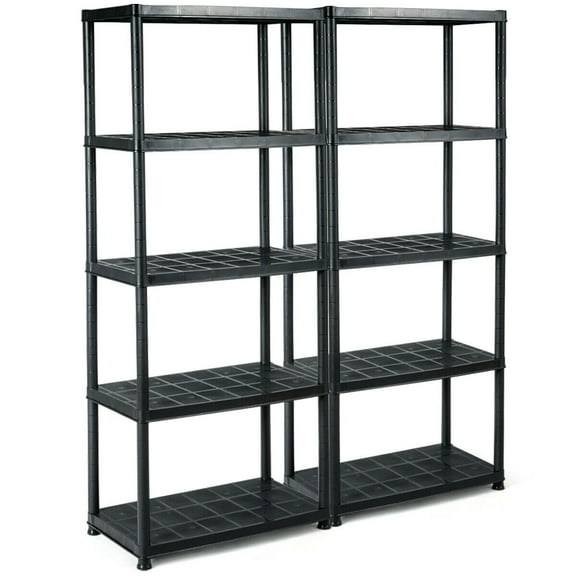 Gymax 18"W x 36"D x 73"H 5-Shelf Garage Shelves, Black