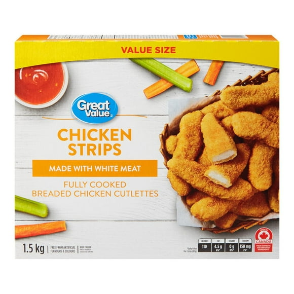 Great Value Chicken Strips (Value Size), 1.5 kg