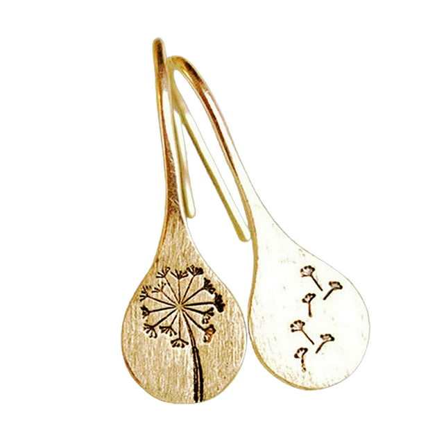 Flmtop Mode Simple Pissenlits Boucles d'Oreilles Pendentif Rétro en Acier Inoxydable Bijoux