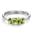 thumbnail image 3 of Gem Stone King 925 Sterling Silver Green Peridot Engagement Ring for Women | 1.15 Cttw | Round 5MM | Gemstone August Birthstone | Size 7, 3 of 6