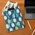 thumbnail image 5 of FORMRS A4 Clipboard Folder with Pen Holder Horizontal Foldable School Office Binder, Blue White Geometric Patterns, 5 of 9