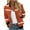 Orange, variant on HAPIMO Flight Jackets for Women Trendy Full Zip Up Coats Fall Fashion Color Block Long Sleeve Outerwear with Pockets Green L