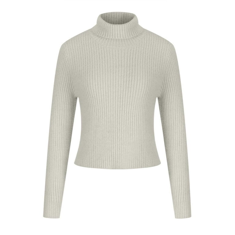 Tight white top turtleneck sweater