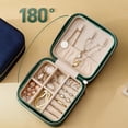 thumbnail image 1 of Joyero Organizador Cajas de soporte de exhibición de 2 capas, terciopelo, pequeño joyero Mini portátil extraíble para pulseras Pendientes Stud Watch Girls Verde negruzco Yinane joyero, 1 of 8