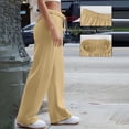 thumbnail image 5 of Women's Wide Leg Sweatpants Drawstring Elastic Waist Loose Fit Solid Color Casual Straight Leg Lounge Pants with Pockets, 5 of 5