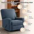 thumbnail image 6 of 360° Swivel Rocker Recliner , Glider Rocker Recliner, Rocking Chairs for Nursery, Linen Fabric Chair with High Back, Deep Seat, for Living Room, Bedroom, Blue, 6 of 7