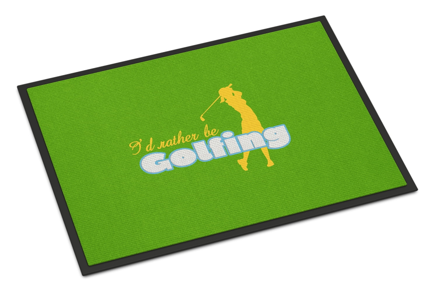 I'd rather be Golfing Woman on Green Doormat by Caroline's Treasures