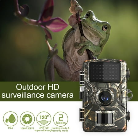 Frogued Wild-life Camera High Resolution Sensitive IP66 Waterproof Night Vision Hunting Infrared Trail Camera for Hunting (Mix Color)
