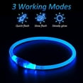 thumbnail image 3 of Collar luminoso para perros, recargable por USB, con luz LED. Se puede cortar a cualquier tamaño. Collar de seguridad para perros pequeños, medianos y grandes. (Azul), 3 of 5