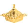 thumbnail image 1 of OUNONA 1Pcs Small Sugar Bowl With Lid 9.2X9.2X7CM Golden Zinc Alloy For Housewarming, 1 of 8