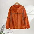 thumbnail image 5 of Sakmal Orange Coats for Women Plus Size Athleisure Long Sleeve Sleeve Breathable Sports Comfy with Hoods Solid Ladies Winter Coat, 5 of 6