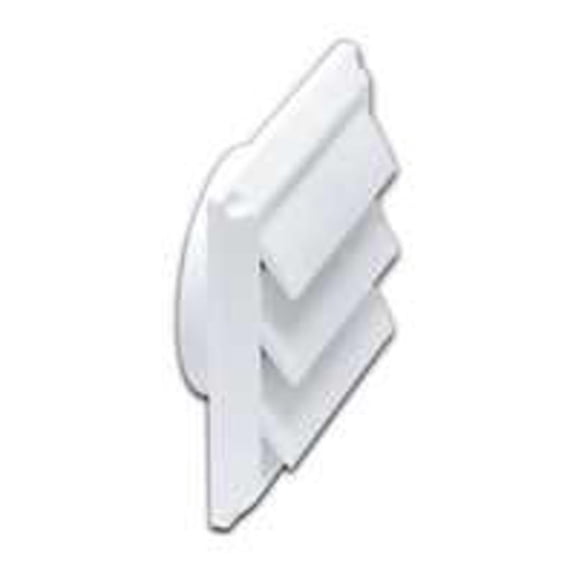 Lambro 2676W White Plastic Dryer Vent Hood, 4"