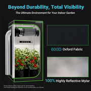 ALPHAGROW 2-Piece Grow Tent System, 24 x 24 x 48 in, with Twin Doors and LED Grow Light, Fan Not Included