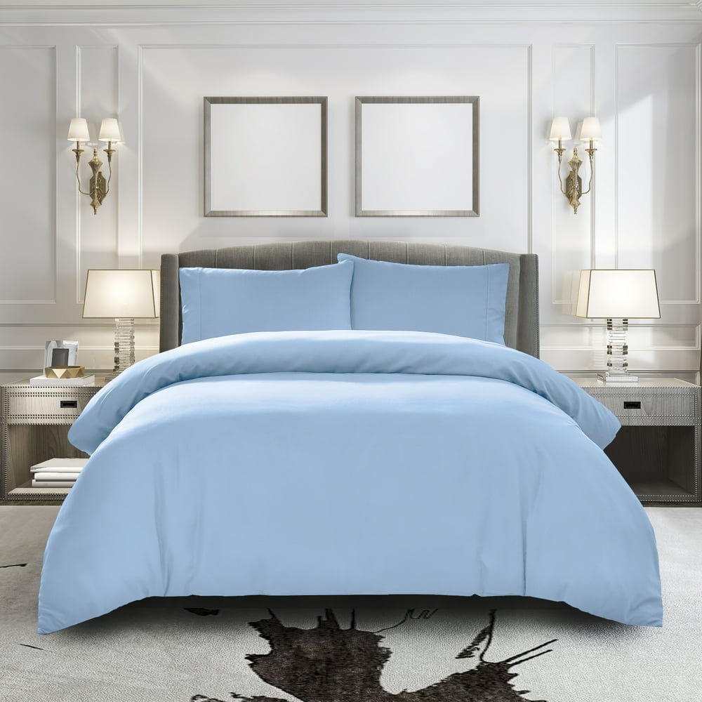 Duvet Cover King [3Piece, Light Blue] 1 Comforter Protector with
