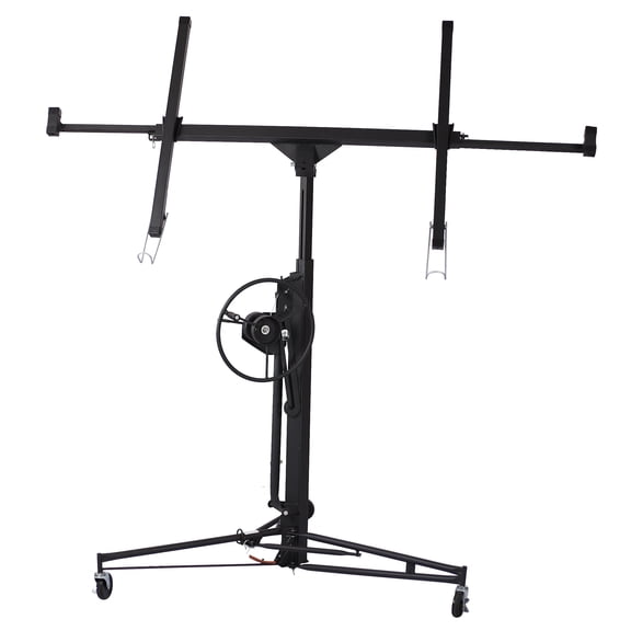 , Drywall Lift Panel 11' Lift Drywall Panel Hoist Jack Lifter, black, Black ,Iron ,