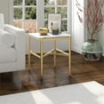 thumbnail image 3 of Henn&Hart 21" Gold Metal/Faux Marble Side Table, 3 of 8