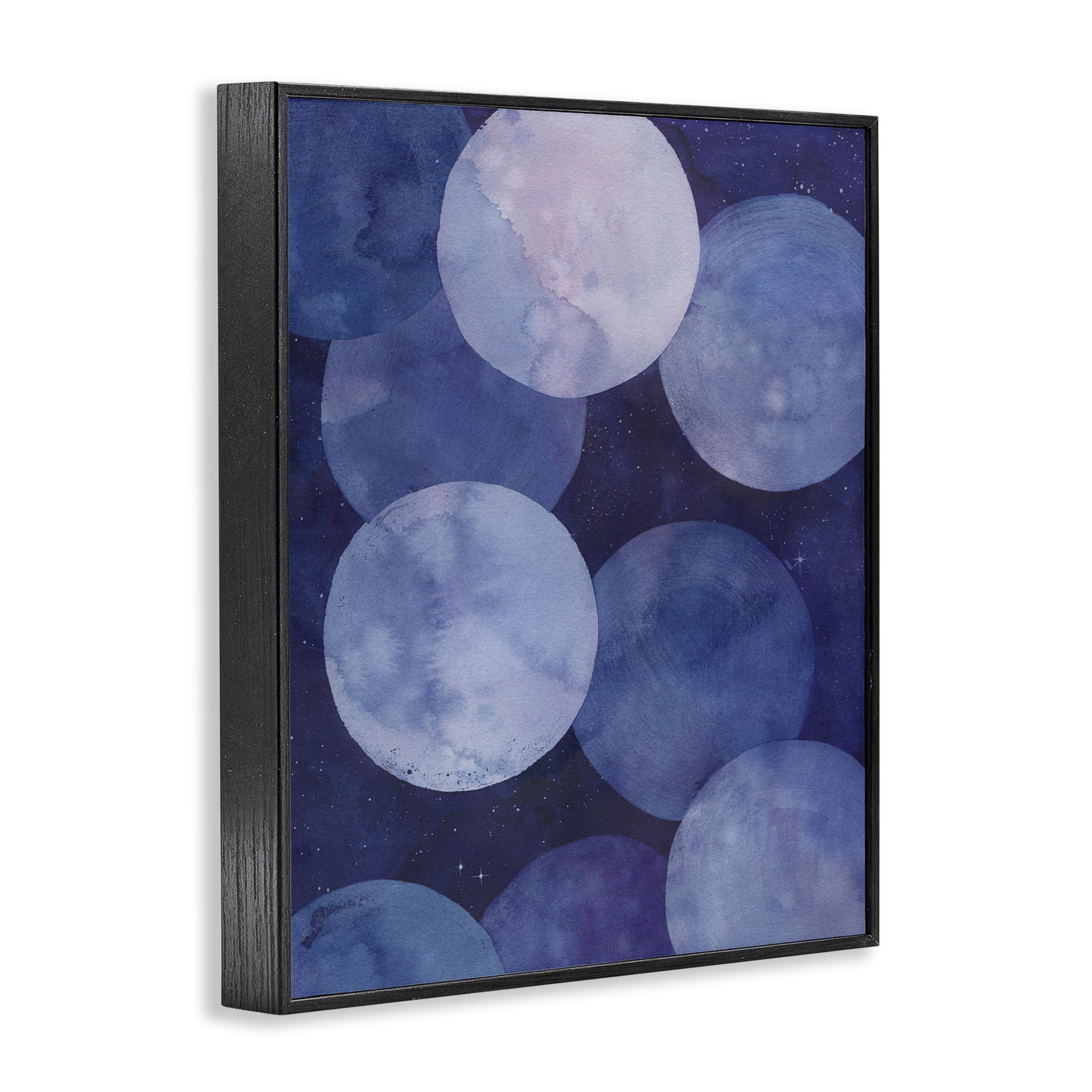 Stupell Industries Purple Circular Shapes Abstract Painting Black Framed Art Print Wall Art, 11 x 14