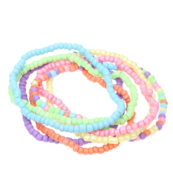 DESIGNICE 7 Pcs Colorful Bead Bracelets Set for Girls Kids Toddlers Child Jewelry Accessories Kids Bracelets